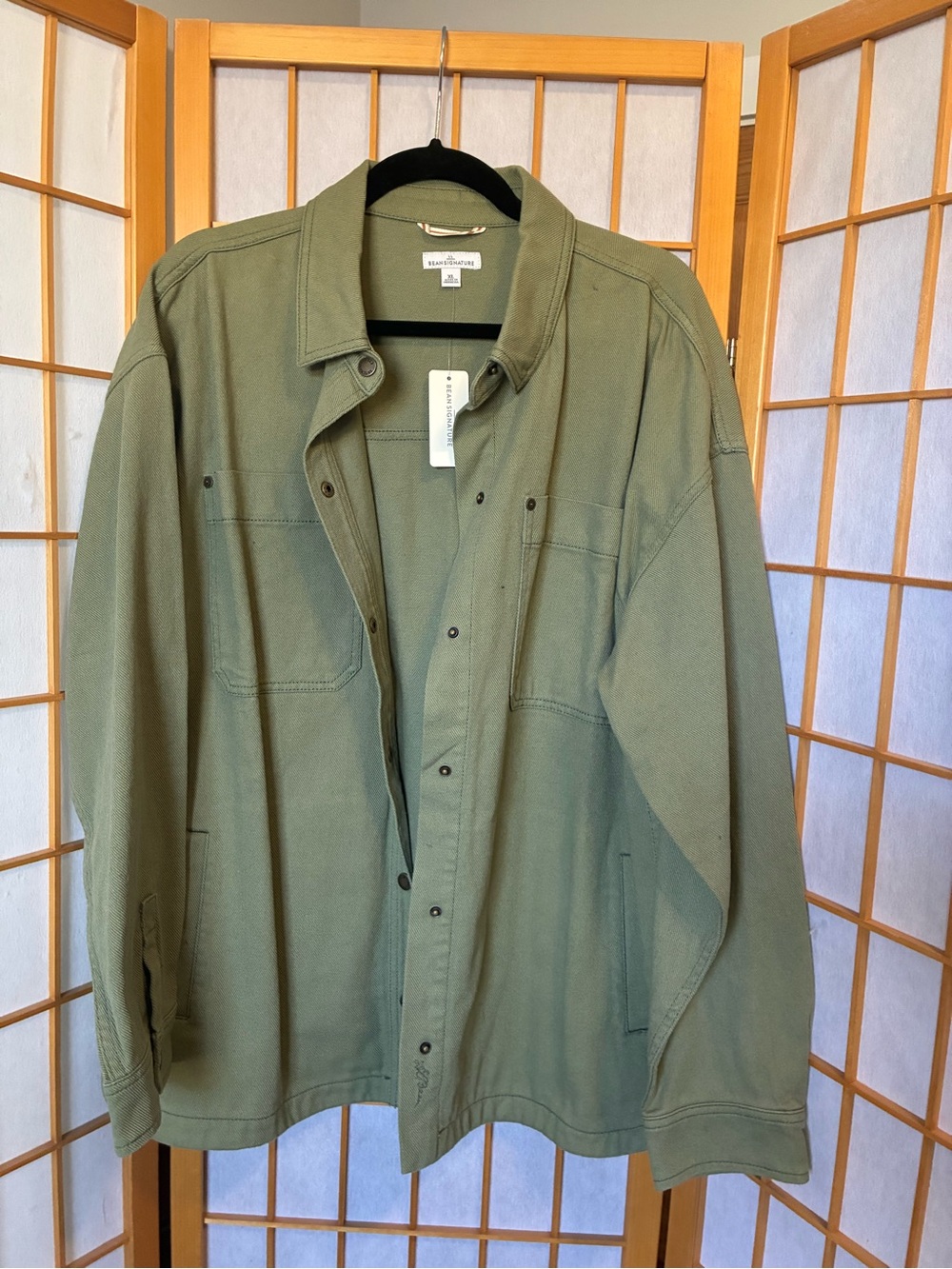 LL Bean Signature Olive Green Twill Jacket
